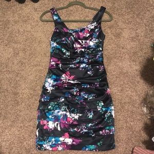 Express Floral Ruched Dress